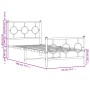 Estructura de cama con cabecero y estribo metal negro 90x190 cm de vidaXL, Camas y somieres - Ref: Foro24-376236, Precio: 76,...