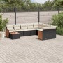 Set de sofás de jardín 10 pzas cojines ratán sintético negro de vidaXL, Conjuntos de jardín - Ref: Foro24-3260397, Precio: 60...
