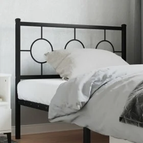 Cabecero de metal negro 100 cm de vidaXL, Cabeceros y pies de cama - Ref: Foro24-376255, Precio: 37,01 €, Descuento: %
