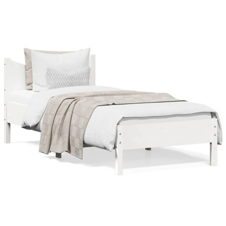 Estructura de cama madera maciza de pino blanco 90x200 cm de vidaXL, Camas y somieres - Ref: Foro24-844738, Precio: 92,76 €, ...
