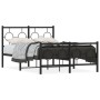 Estructura de cama con cabecero y pie metal negro 120x190 cm de vidaXL, Camas y somieres - Ref: Foro24-376241, Precio: 118,08...