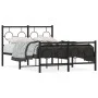 Estructura de cama con cabecero y pie metal negro 120x190 cm de vidaXL, Camas y somieres - Ref: Foro24-376241, Precio: 116,32...