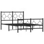 Estructura de cama con cabecero y pie metal negro 120x190 cm de vidaXL, Camas y somieres - Ref: Foro24-376241, Precio: 116,32...