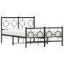 Estructura de cama con cabecero y pie metal negro 120x190 cm de vidaXL, Camas y somieres - Ref: Foro24-376241, Precio: 118,08...