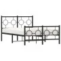 Estructura de cama con cabecero y pie metal negro 120x190 cm de vidaXL, Camas y somieres - Ref: Foro24-376241, Precio: 116,32...