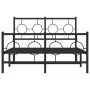 Estructura de cama con cabecero y pie metal negro 120x190 cm de vidaXL, Camas y somieres - Ref: Foro24-376241, Precio: 116,32...