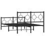 Estructura de cama con cabecero y pie metal negro 120x190 cm de vidaXL, Camas y somieres - Ref: Foro24-376241, Precio: 116,32...