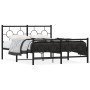 Estructura de cama cabecero y estribo metal negro 135x190 cm de vidaXL, Camas y somieres - Ref: Foro24-376243, Precio: 121,70...