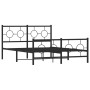 Estructura de cama cabecero y estribo metal negro 135x190 cm de vidaXL, Camas y somieres - Ref: Foro24-376243, Precio: 121,70...