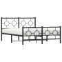 Estructura de cama cabecero y estribo metal negro 135x190 cm de vidaXL, Camas y somieres - Ref: Foro24-376243, Precio: 121,70...