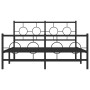 Estructura de cama cabecero y estribo metal negro 135x190 cm de vidaXL, Camas y somieres - Ref: Foro24-376243, Precio: 121,70...