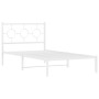 Estructura de cama de metal con cabecero blanco 100x190 cm de vidaXL, Camas y somieres - Ref: Foro24-376269, Precio: 75,14 €,...