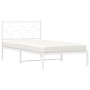 Estructura de cama de metal con cabecero blanco 100x190 cm de vidaXL, Camas y somieres - Ref: Foro24-376269, Precio: 75,14 €,...
