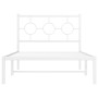 Estructura de cama de metal con cabecero blanco 100x190 cm de vidaXL, Camas y somieres - Ref: Foro24-376269, Precio: 75,14 €,...