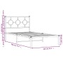 Estructura de cama de metal con cabecero blanco 100x190 cm de vidaXL, Camas y somieres - Ref: Foro24-376269, Precio: 75,14 €,...