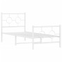 Estructura cama metal con cabecero y pie cama blanca 75x190 cm de vidaXL, Camas y somieres - Ref: Foro24-376283, Precio: 70,0...