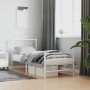 Estructura cama metal con cabecero y pie cama blanca 75x190 cm de vidaXL, Camas y somieres - Ref: Foro24-376283, Precio: 70,0...