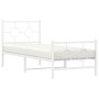 Estructura cama metal con cabecero y pie cama blanca 75x190 cm de vidaXL, Camas y somieres - Ref: Foro24-376283, Precio: 70,0...