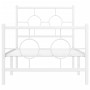 Estructura cama metal con cabecero y pie cama blanca 75x190 cm de vidaXL, Camas y somieres - Ref: Foro24-376283, Precio: 70,0...