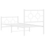Estructura cama metal con cabecero y pie cama blanca 75x190 cm de vidaXL, Camas y somieres - Ref: Foro24-376283, Precio: 70,0...