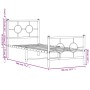 Estructura cama metal con cabecero y pie cama blanca 75x190 cm de vidaXL, Camas y somieres - Ref: Foro24-376283, Precio: 70,0...