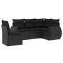 Set de muebles de jardín 5 pzas y cojines ratán sintético negro de vidaXL, Conjuntos de jardín - Ref: Foro24-3253702, Precio:...