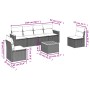Set de comedor de jardín 7 pzas y cojines ratán sintético negro de vidaXL, Conjuntos de jardín - Ref: Foro24-3258269, Precio:...