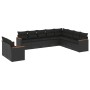 Set de sofás de jardín 10 pzas cojines ratán sintético negro de vidaXL, Conjuntos de jardín - Ref: Foro24-3258513, Precio: 69...