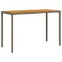 Mesa de jardín superficie de madera ratán PE gris 115x54x74 cm de vidaXL, Mesas de jardín - Ref: Foro24-365076, Precio: 70,77...