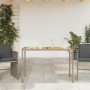 Mesa de jardín superficie de madera ratán PE gris 115x54x74 cm de vidaXL, Mesas de jardín - Ref: Foro24-365076, Precio: 70,77...