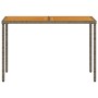 Mesa de jardín superficie de madera ratán PE gris 115x54x74 cm de vidaXL, Mesas de jardín - Ref: Foro24-365076, Precio: 70,77...