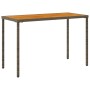 Mesa de jardín superficie de madera ratán PE gris 115x54x74 cm de vidaXL, Mesas de jardín - Ref: Foro24-365076, Precio: 70,77...