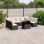 Set de sofás de jardín 10 pzas cojines ratán sintético negro de vidaXL, Conjuntos de jardín - Ref: Foro24-3271455, Precio: 59...