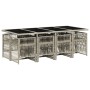 Set comedor de jardín 9 pzas cojines ratán sintético gris claro de vidaXL, Conjuntos de jardín - Ref: Foro24-3210923, Precio:...