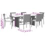 Set comedor jardín 7 pzas y cojines ratán sintético gris de vidaXL, Conjuntos de jardín - Ref: Foro24-3213492, Precio: 530,10...
