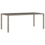 Mesa de jardín superficie de vidrio ratán PE gris 190x90x75 cm de vidaXL, Mesas de jardín - Ref: Foro24-365538, Precio: 194,5...