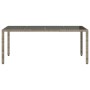 Mesa de jardín superficie de vidrio ratán PE gris 190x90x75 cm de vidaXL, Mesas de jardín - Ref: Foro24-365538, Precio: 194,5...