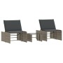 Tumbonas con mesita 2 unidades ratán sintético gris de vidaXL, Tumbonas - Ref: Foro24-368424, Precio: 173,50 €, Descuento: %
