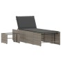 Tumbonas con mesita 2 unidades ratán sintético gris de vidaXL, Tumbonas - Ref: Foro24-368424, Precio: 173,50 €, Descuento: %
