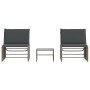 Tumbonas con mesita 2 unidades ratán sintético gris de vidaXL, Tumbonas - Ref: Foro24-368424, Precio: 173,50 €, Descuento: %