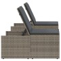 Tumbonas con mesita 2 unidades ratán sintético gris de vidaXL, Tumbonas - Ref: Foro24-368424, Precio: 173,50 €, Descuento: %