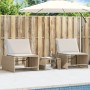 Tumbonas con mesita 2 unidades ratán sintético beige de vidaXL, Tumbonas - Ref: Foro24-368426, Precio: 202,89 €, Descuento: %