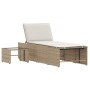 Tumbonas con mesita 2 unidades ratán sintético beige de vidaXL, Tumbonas - Ref: Foro24-368426, Precio: 202,89 €, Descuento: %