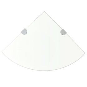 Estante de esquina con soportes cromados vidrio claro 25x25 cm en Estanterías | Comprar online en Foru.es