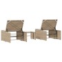 Tumbonas con mesita 2 unidades ratán sintético beige de vidaXL, Tumbonas - Ref: Foro24-368426, Precio: 202,89 €, Descuento: %