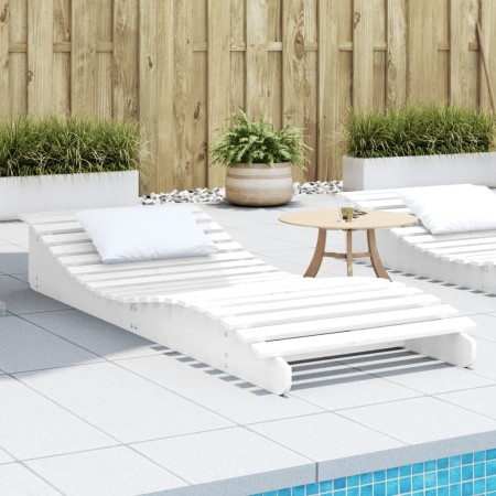 Tumbona de madera maciza de pino blanca 205x80x31,5 cm de vidaXL, Tumbonas - Ref: Foro24-832585, Precio: 105,56 €, Descuento: %