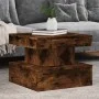Mesa de centro con luces LED roble ahumado 50x50x40 cm de vidaXL, Mesas de centro - Ref: Foro24-839844, Precio: 75,37 €, Desc...