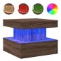 Mesa de centro con luces LED marrón roble 50x50x40 cm de vidaXL, Mesas de centro - Ref: Foro24-839846, Precio: 65,74 €, Descu...