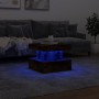 Mesa de centro con luces LED roble ahumado 50x50x40 cm de vidaXL, Mesas de centro - Ref: Foro24-839844, Precio: 76,82 €, Desc...