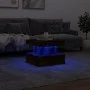 Mesa de centro con luces LED roble ahumado 50x50x40 cm de vidaXL, Mesas de centro - Ref: Foro24-839844, Precio: 75,37 €, Desc...